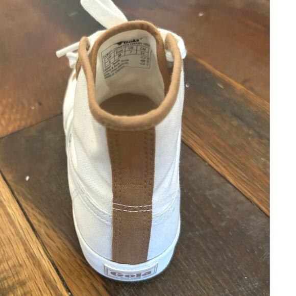 GOLA for J.Crew Coaster Smash High Top Sneakers White/Tan Women's SZ 7 - Picture 13 of 13